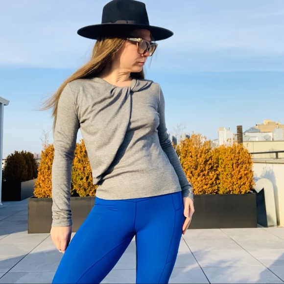 Carven Wool Wrap Shawl Gray Stretchy Shirt Sweater - Picture 16 of 16